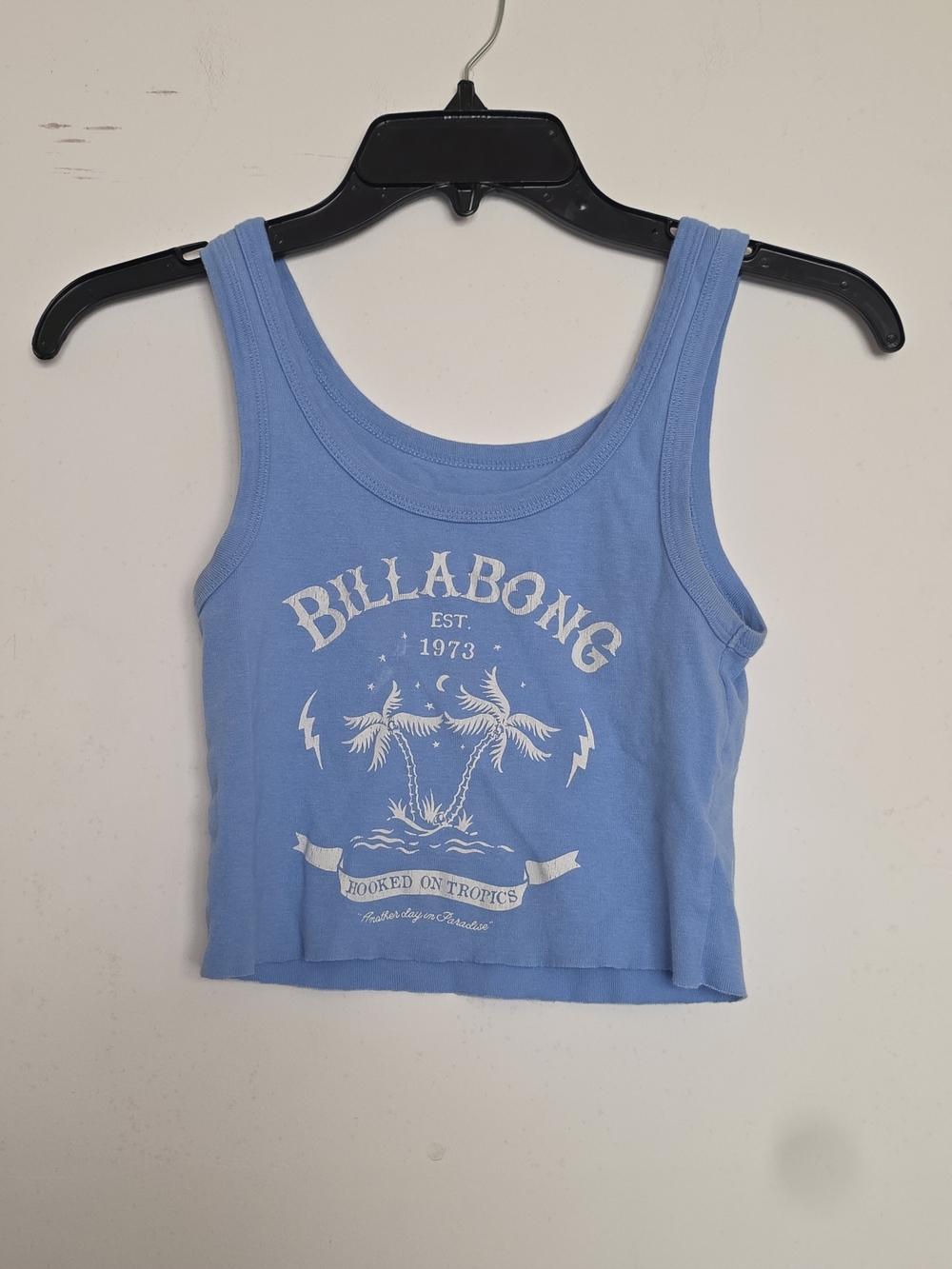 Billabong Light Blue Palm Graphic Crop Tank